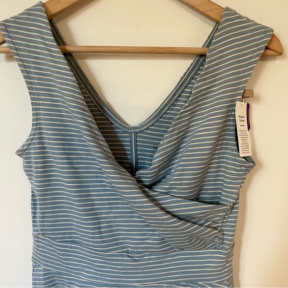 Patagonia Women's Porch Song Dress Light Blue Stripe Size Small NEW - Picture 4 of 7